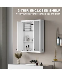 Homcom Bathroom Wall Cabinet Medicine Cabinet with Adjustable Shelves