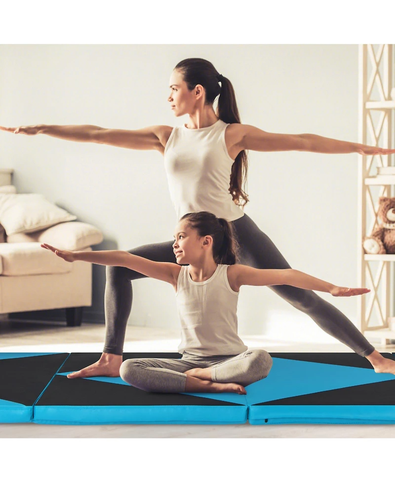 Akiudex 10FT Folding Gymnastics Mat with 2inch Foam Padding and Pu Leather Cover