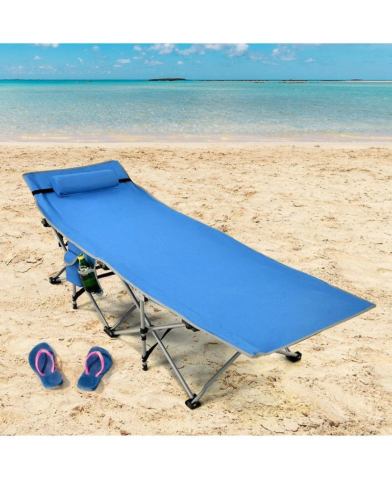 Akiudex Folding Camping Cot with Pillow and Carry Bag