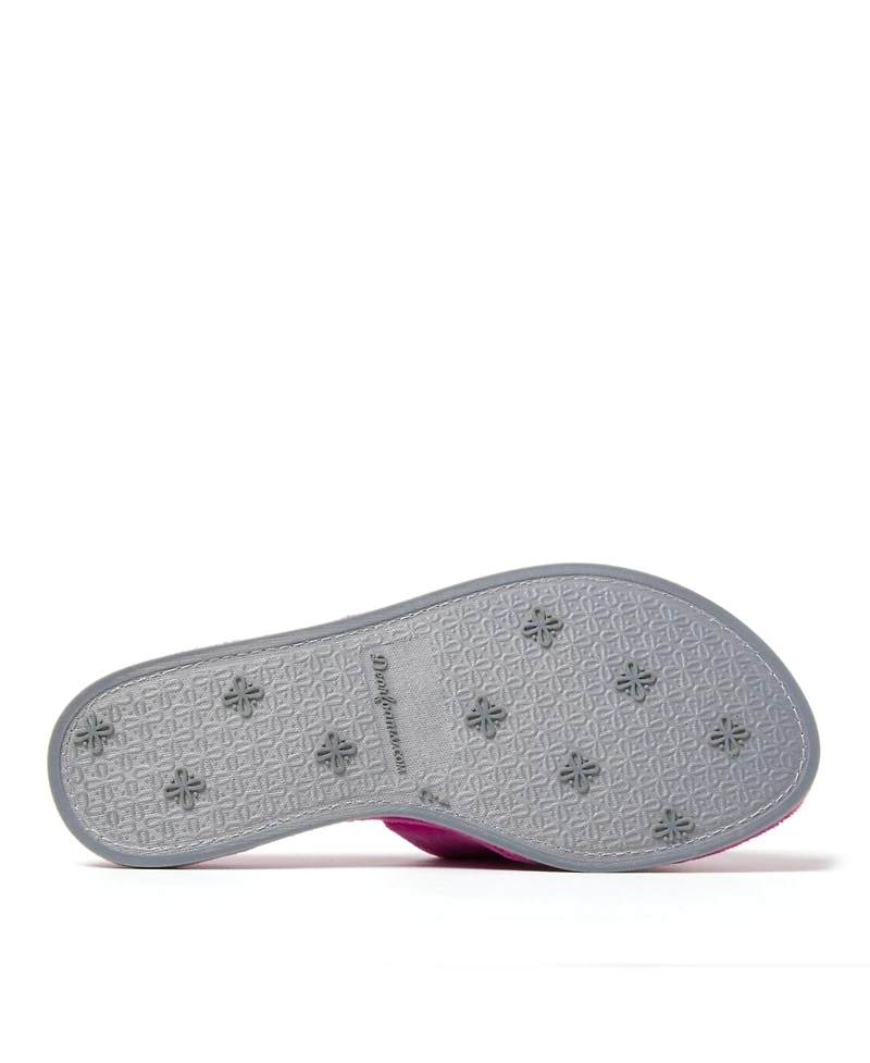 Dearfoams Women's Beatrice Microfiber Velour Shower Slide House Slipper