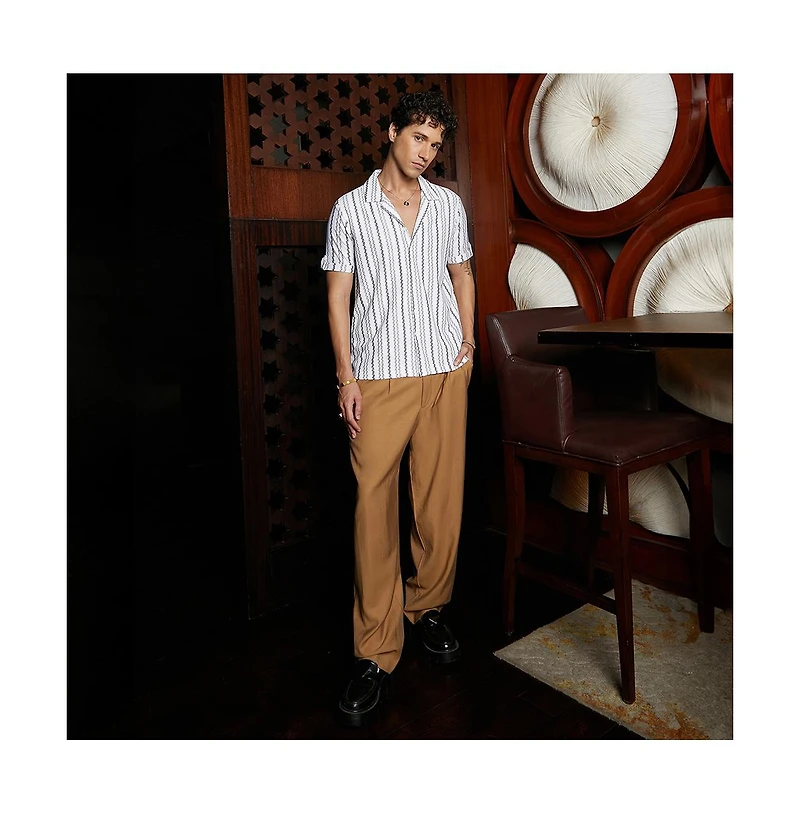 Campus Sutra Men's Wavelength-Knit Shirt