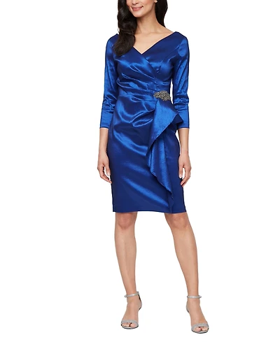 Alex Evenings Women's Short Stretch Taffeta Sheath Dress