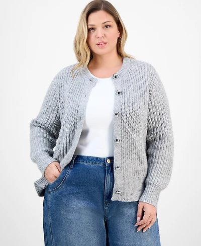 And Now This Trendy Plus Button Cardigan, Macy's Exclusive
