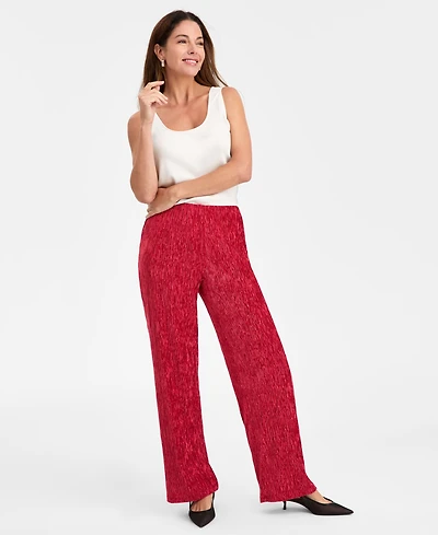 Jm Collection Women's Pleated Velvet Pants, Macy's Exclusive