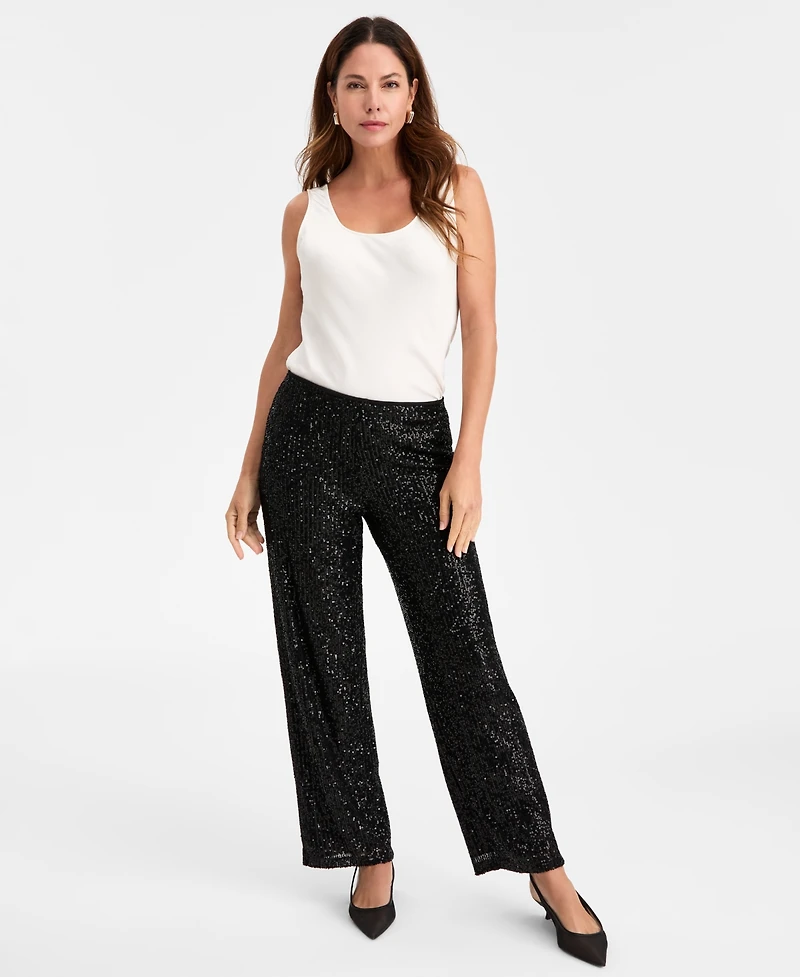 Jm Collection Women's Sequinned Pull-On Pants, Macy's Exclusive