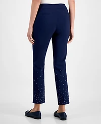 Jm Collection Women's Rhinestone Pearl Embellished Pull-On Cambridge Pants, Macy's Exclusive