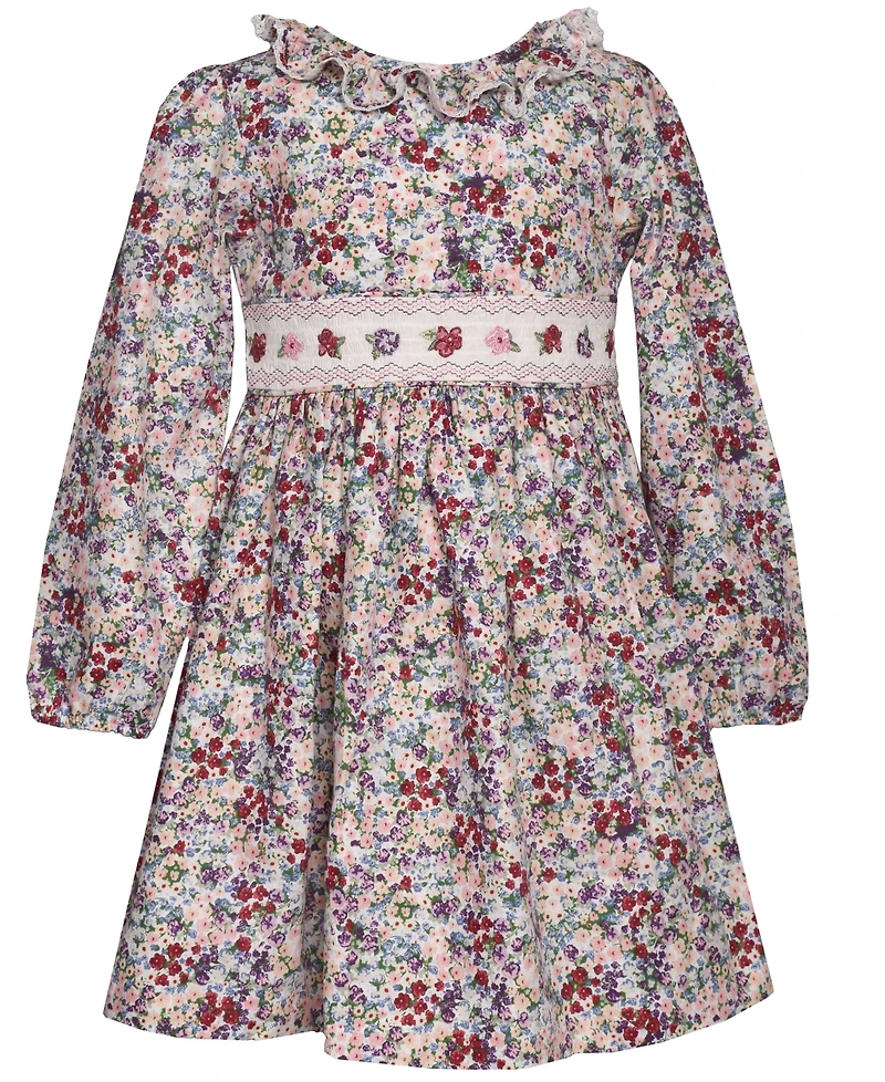 Bonnie Jean Little and Toddler Girls Ditsy Floral Smocked Dress