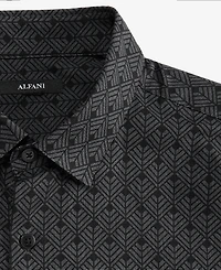 Alfani Men's Finn Short Sleeve Geo Print Button-Front Shirt, Macy's Exclusive