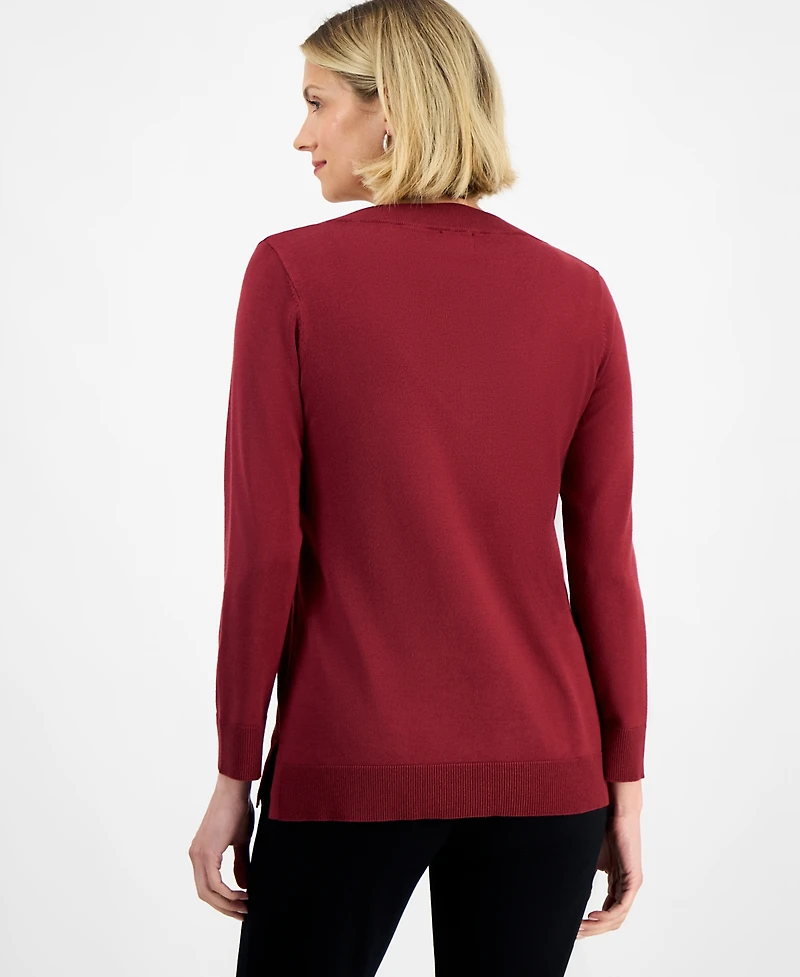 Jm Collection Women's Beaded-Neck Sweater, Macy's Exclusive