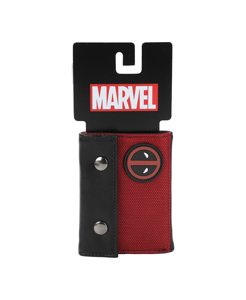 Marvel Men's Deadpool Tri-Fold Wallet With Snap Closure
