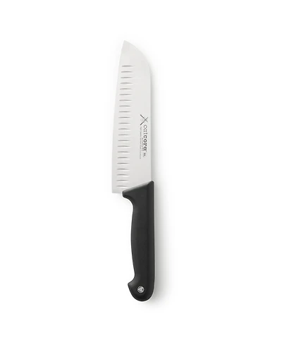 Cat Cora Cutlery-Pro 7" Soft-Grip Handle Granton Edge Santoku Knife