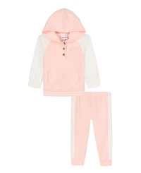Calvin Klein Baby Girls 2-Piece Color Block Hoodie and Joggers Set