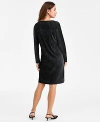 Jm Collection Women's Pleated Velvet Dress, Macy's Exclusive