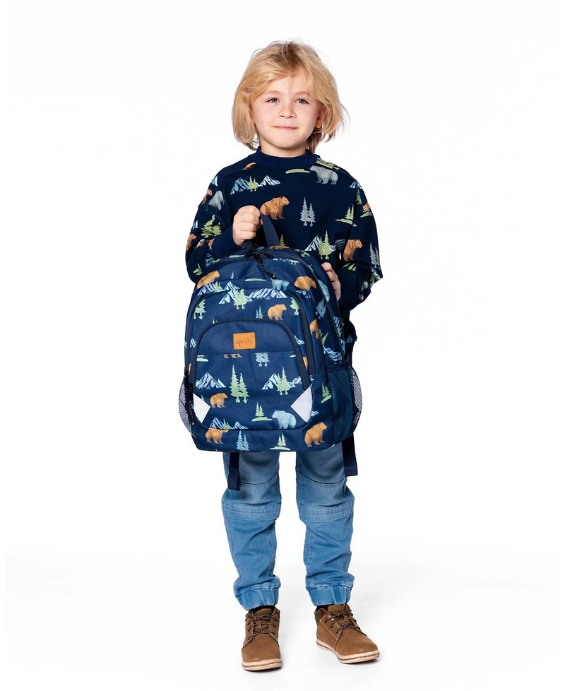 Deux par Deux Boy Little Kids Backpack Navy Animal Print - Toddler|Child