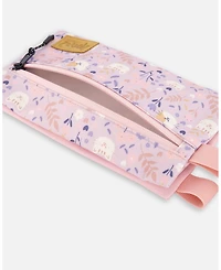 Deux par Deux Girl Double Pencil Case Lilac Retro Flower Print - Toddler|Child