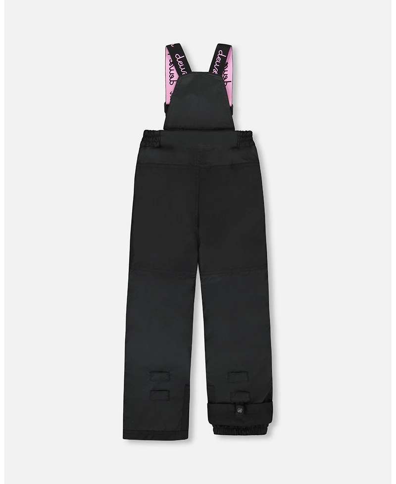 Deux par Girl Two-Piece Play Snowsuit Black with Multicolor Print Jacket