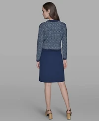 Karl Lagerfeld Paris Women's Textured-Knit Button-Front Sweater