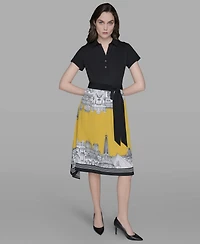 Karl Lagerfeld Paris Women's Mixed Media Dress