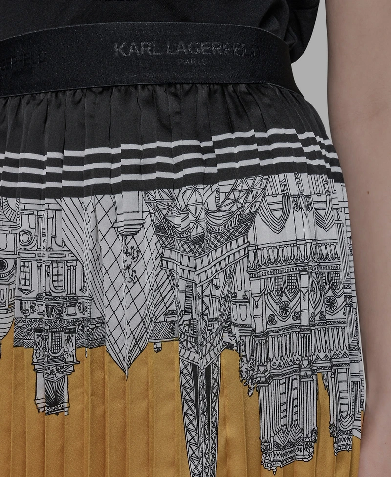 Karl Lagerfeld Paris Women's Pleated Scene Midi Skirt