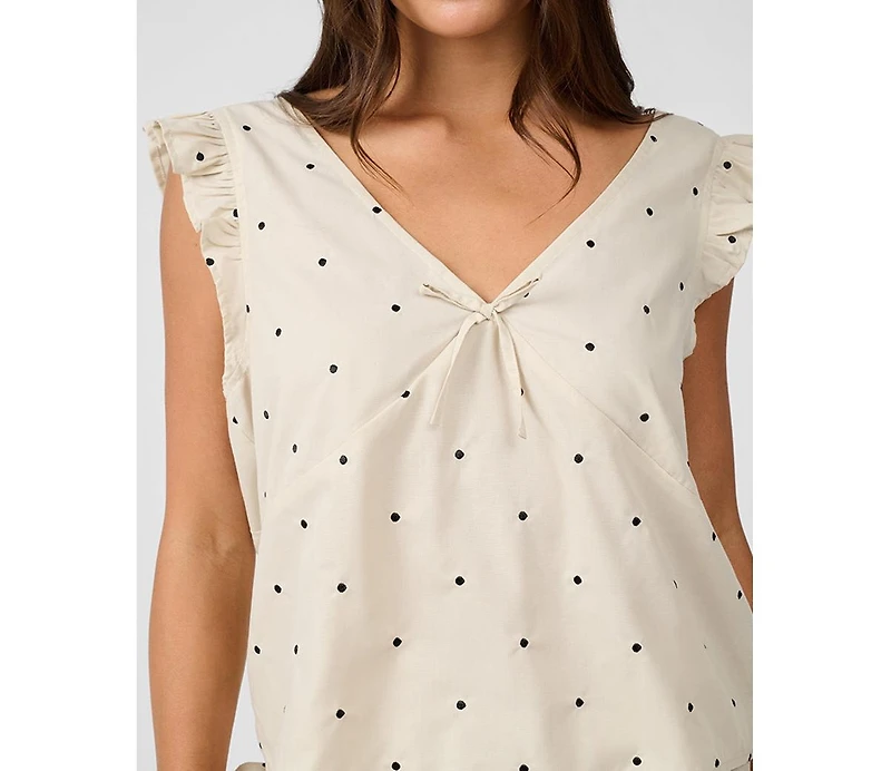 WeWoreWhat Women's Ruffle Sleeve Boxy Top