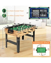 Akiudex 10 in 1 Stackable Multi Game Table with Foosball Billiards Ping Pong Chess and More