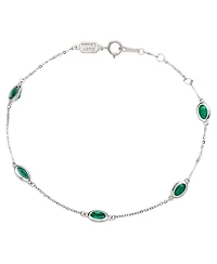 Suzy Levian New York Suzy Levian 14K White Gold 1 Cttw Oval Cut Emerald Station Bracelet
