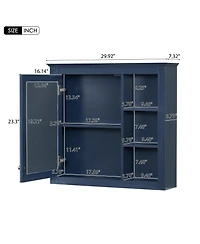 Casainc 30" x 28" Bathroom Medicine Cabinet with Mirror and 3 Open Shelves, Wall-Mounted (No Vanity)