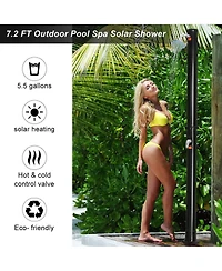 Akiudex Freestanding Outdoor Solar Shower with Adjustable Head