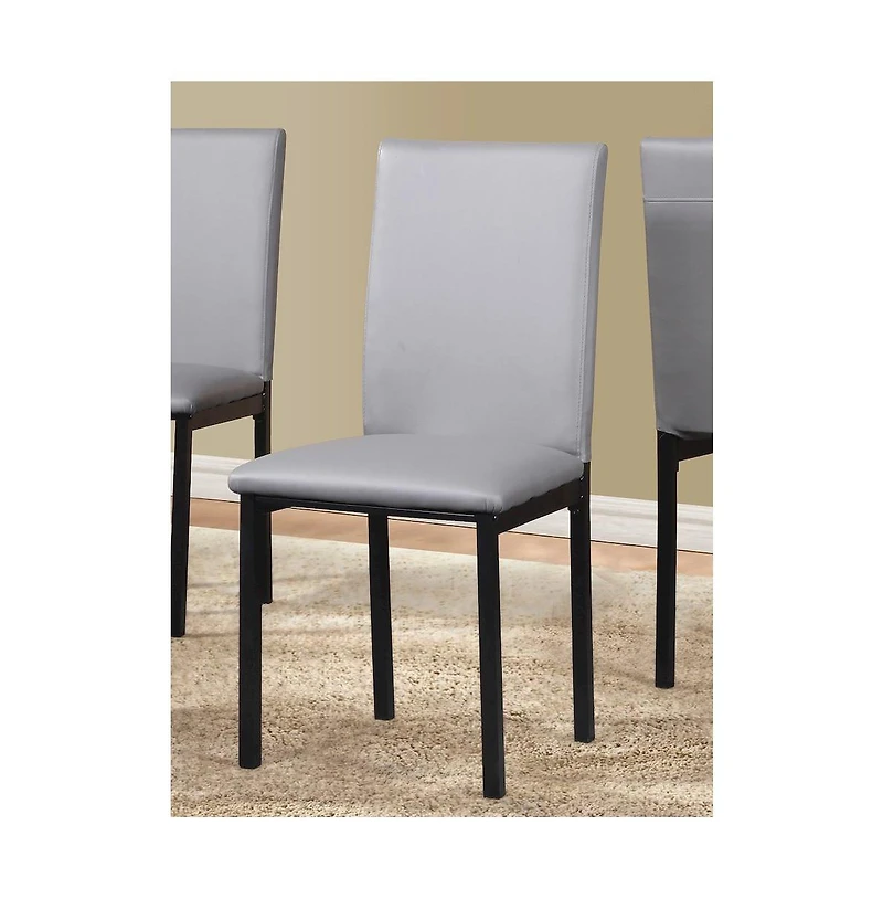 Roundhill Furniture Citico 5-Pc Dinette Set with Faux Marble Top, White Table with Gray Chairs