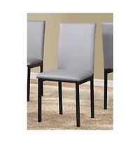 Roundhill Furniture Citico 5-Pc Dinette Set with Faux Marble Top, White Table with Gray Chairs