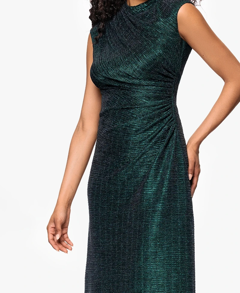 Betsy & Adam Petite Sleeveless Dress with Ruched Slit