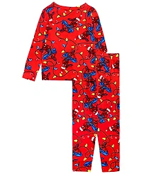 Ame Toddler Boys 2-Piece Spiderman Tight Fit Long-Sleeve Pajama Set