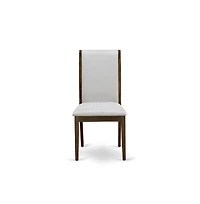 Luxe by East West Furniture 5-Pc Kitchen Table Set A Pedestal Dining Table, 4 Grey Fabric Dining Chairs