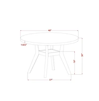 Luxe by East West Furniture 5-Pc Mid-Century Kitchen Set A Pedestal Table, 4 Grey Fabric Kitchen Chairs