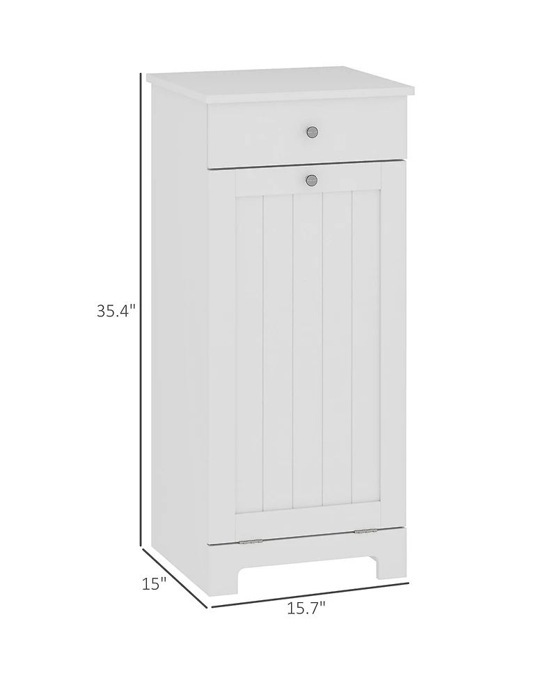 Homcom Tilt Out Laundry Hamper, Laundry Hamper Cabinet with Drawer,