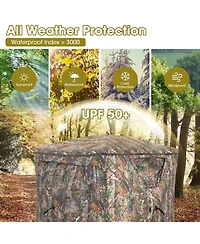 Akiudex 3-Person Pop-Up Hunting Blind with 270 degree View and Camouflage Design