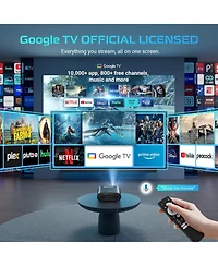Elephas 4K Smart Projector with WiFi and Bluetooth, Portable Projector with Netflix / Prime Video / YouTube Built-in, Dolby Sound for Indoor/Outdoor