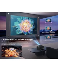 Elephas[1200 Ansi/Netflix-Licensed/30W Dolby Audio] Smart 4K Projector with WiFi and Bluetooth, Auto Focus, Portable Home Theater for Indoor/Outdoor