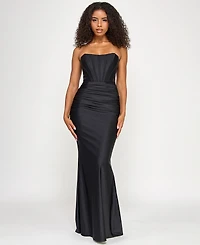 Seni & Cade Juniors' Power Stretch Strapless Gown
