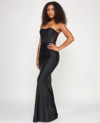Seni & Cade Juniors' Power Stretch Strapless Gown