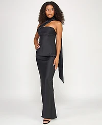 Seni & Cade Juniors' Sleeveless Scarf Gown