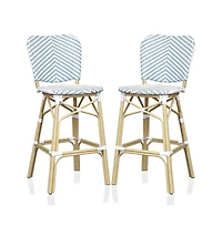 Enitial Star Adino Aluminum Woven Seat Patio Bar Chair (Set of 2