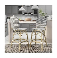 Enitial Star Adino Aluminum Woven Seat Patio Bar Chair (Set of 2