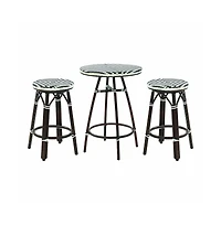 Enitial Star Saginaw Aluminum 3-Piece Patio Dining Table Set in Brown