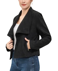 kimi + kai Women's Faux Suede Open Front Jacket