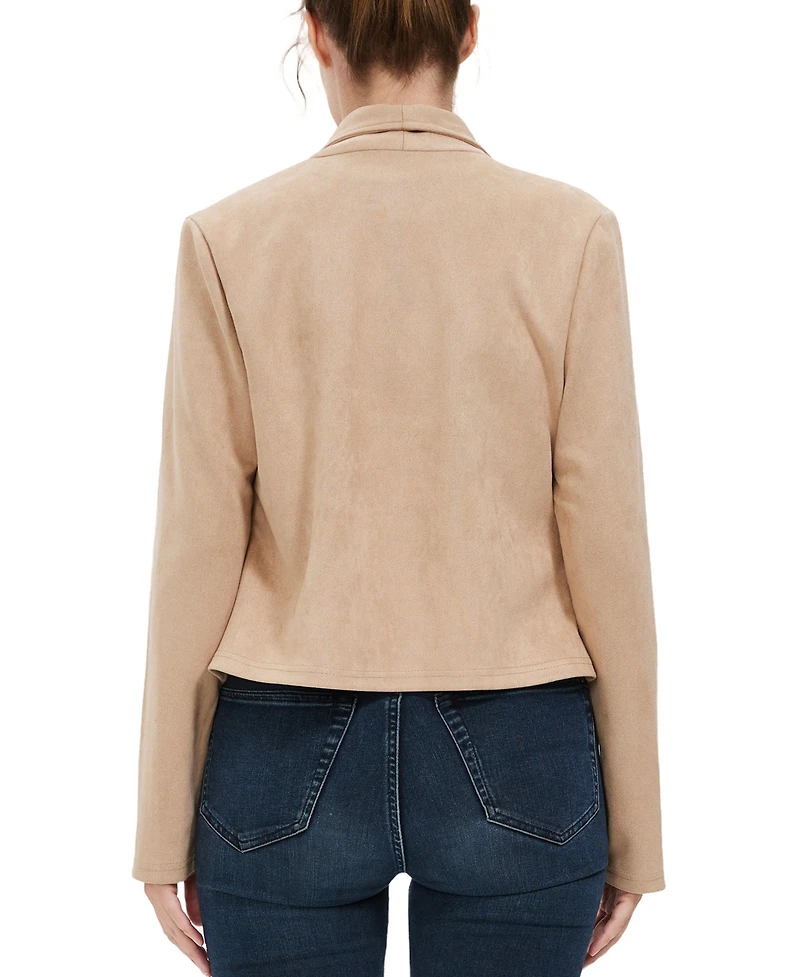 kimi + kai Women's Faux Suede Open Front Jacket