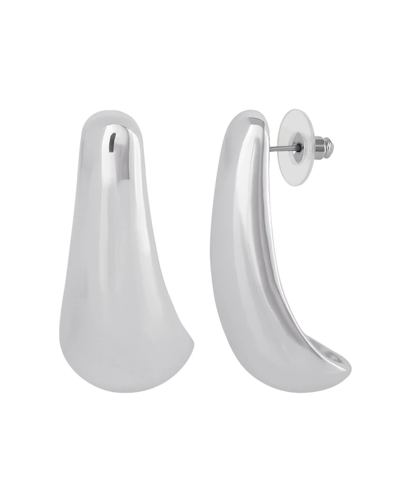 Jessica Simpson Sculptural Silver-Tone Drop Earrings for Modern Elegance