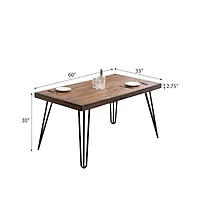 Roundhill Furniture Amisos 5-Pc Dining Set, Hairpin Dining Table with 4 Chairs