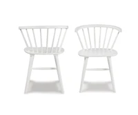 Roundhill Furniture Alwynn White and Natural Wood -Pc Dining Set