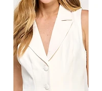 Seni & Cade Juniors' Sleeveless Collared Blazer Mini Dress
